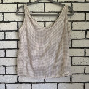 Vintage Express Beige Gingham Tank Top